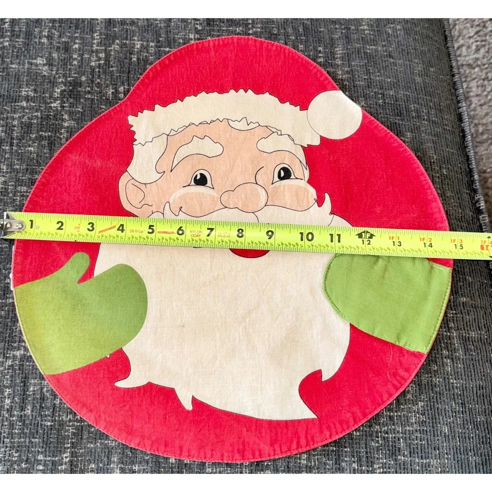 Trim A Home Santa Claus Placemats Set of 6 Red Green Christmas Decor